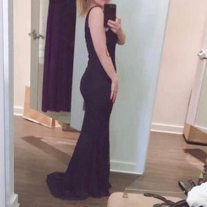 BCBG blue lace maxi mermaid dress